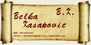 Belka Kasapović vizit kartica